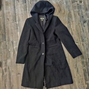 Marvin Richards Hooded Wool Trench Coat (L)